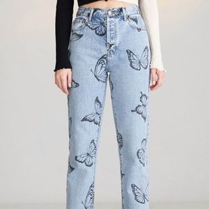 PacSun butterfly size 32 high rise straight jeans still in bag